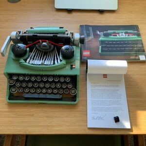 LEGO Typewriter Set (retired) with instruction manual and display letter